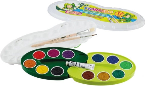 Farby wodne z paletą i pędzlami dla dzieci