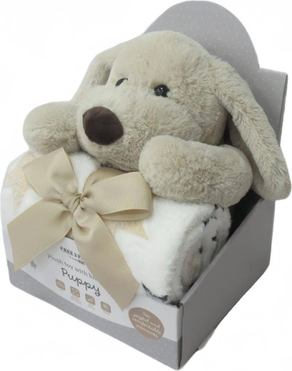 Free2Play pluszowa zabawka z kocykiem puppy brown/white