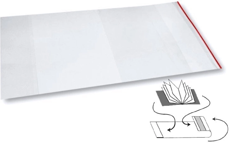 uniwersalna przezroczysta osłona PP 312 × 540 mm z błyszczącą powierzchnią i paskiem samoprzylepnym