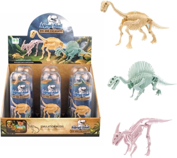 Szkielet dinozaura w przezroczystej tubie