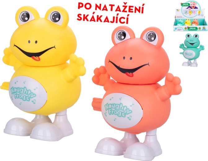 Skacząca żaba 9,5 cm – nakręcana zabawka dla dzieci