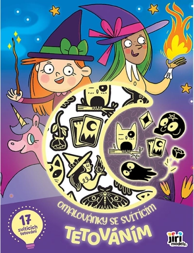 Kolorowanka z świecącymi w ciemności tatuażami: straszydła i czarownice