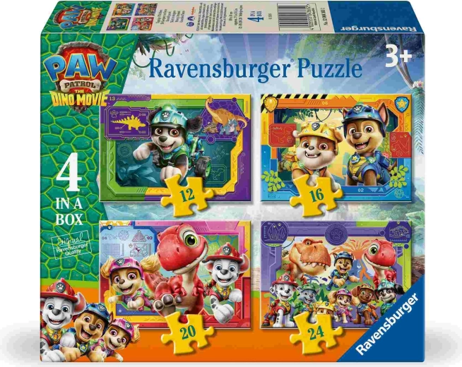 Psi Patrol: Film o dinozaurach 4 w 1 puzzle Ravensburger