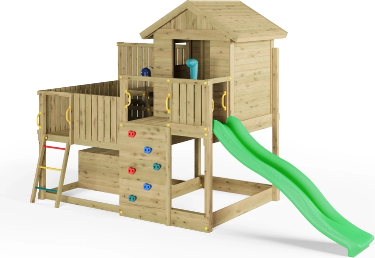 Ścianka wspinaczkowa z kolorowymi chwytami