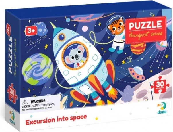 dodo puzzle transport: wyprawa w kosmos 30 elementów