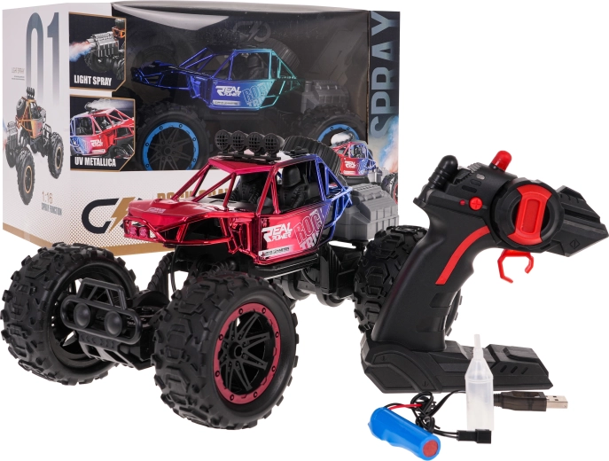 RC crawler REAL ROCK z funkcją dymu 1:16 – Czerwona