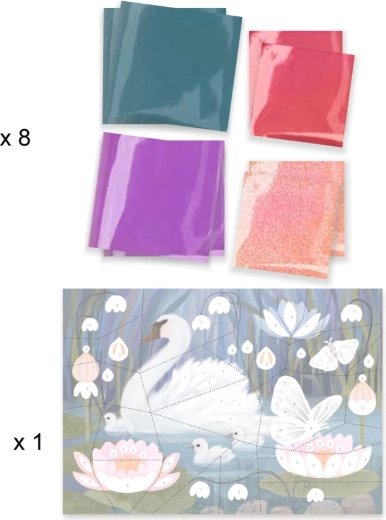 Błyszcząca mozaika foliowa z szablonem