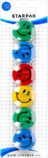Kolorowe magnesy uśmiechy (3 cm) - 6 sztuk