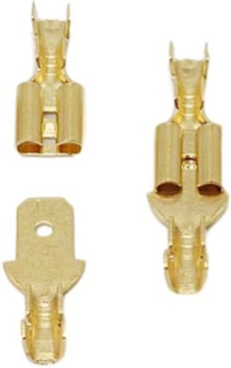 Para nieizolowanych samochodowych płaskich konektorów 4,8 mm z zatrzaskiem (męski + żeński) – zestaw 100 par (200 szt.)