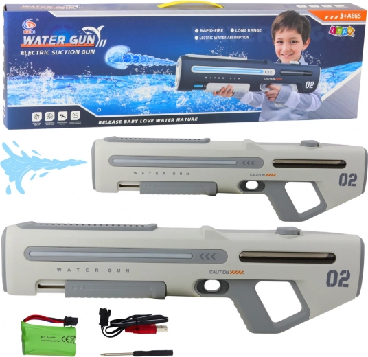 Elektryczny automatyczny pistolet na wodę szaro-biały 62 cm