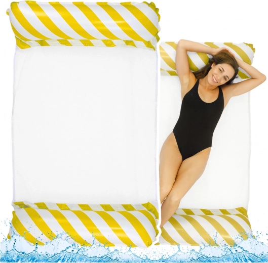Nadmuchiwana wodna hamak-siatka biała-żółta 120x70 cm