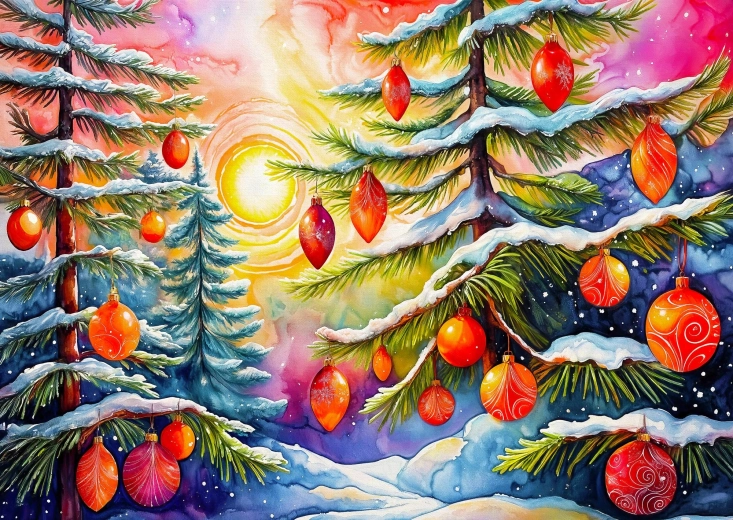 Puzzle Enjoy Świąteczny wschód słońca 1000 elementów