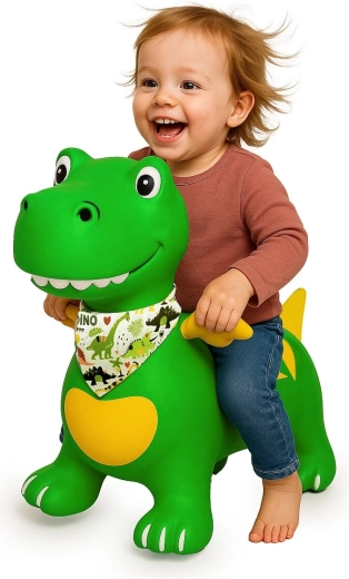Zielony skaczący dinozaur ze skrzydłami HoppyDoo z pompką