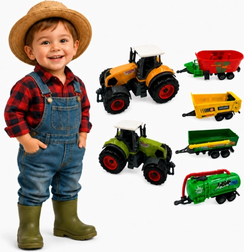 Woopie Mini Farmer zestaw traktorów z przyczepami