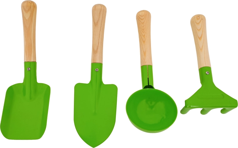 Wytrzymałe metalowe narzędzia z drewnianymi uchwytami