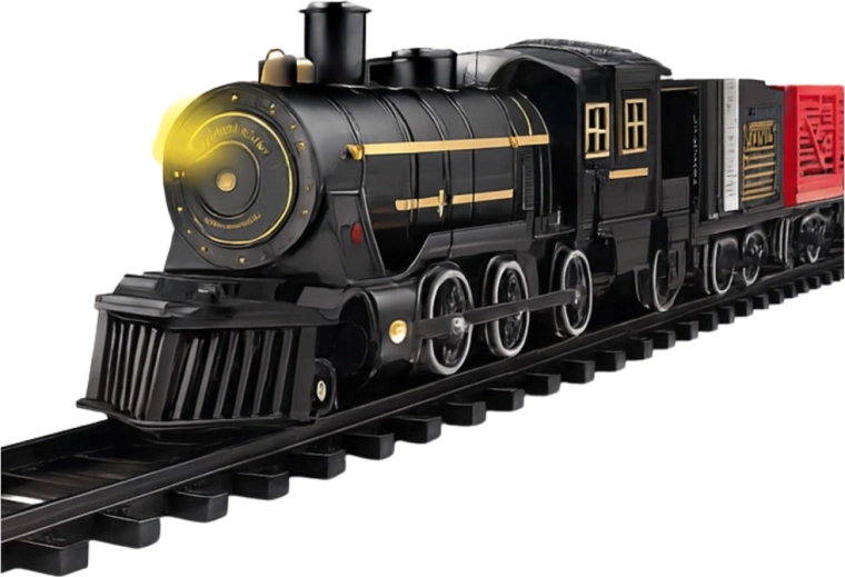 Świecąca lokomotywa parowa z dopracowanymi detalami