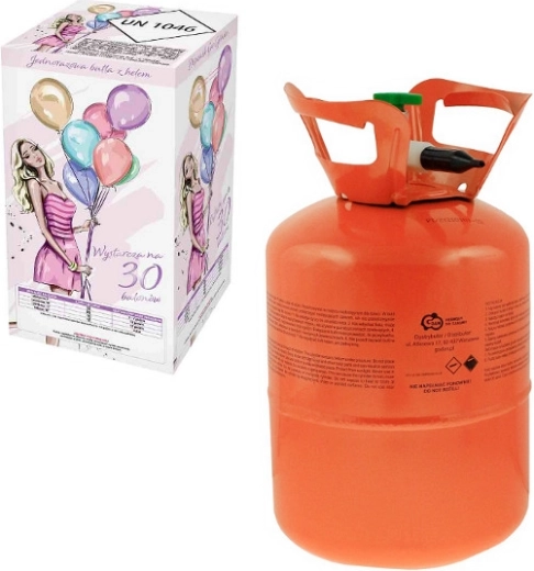 Jednorazowa butla z helem na 30 balonów (9")
