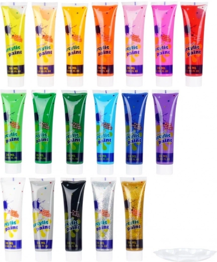 18 nasyconych odcieni akrylowych, w tym efektowe