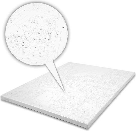 Wstępnie nadrukowane płótno z ponumerowanymi polami