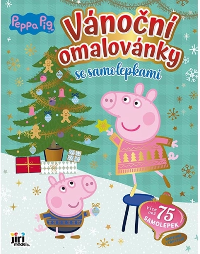 Świąteczne kolorowanki z naklejkami Świnka Peppa