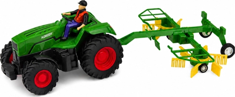 Realistyczny zestaw traktor + zgrabiarka