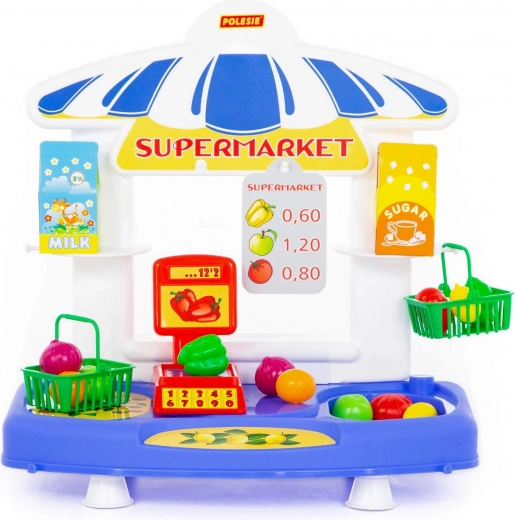 Realistyczna lada z wagą i cenówkami