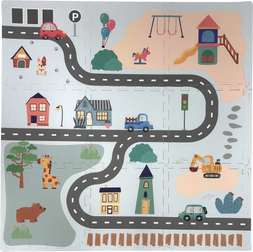 Humbi edukacyjna piankowa mata podłogowa puzzle miasto 9 elementów