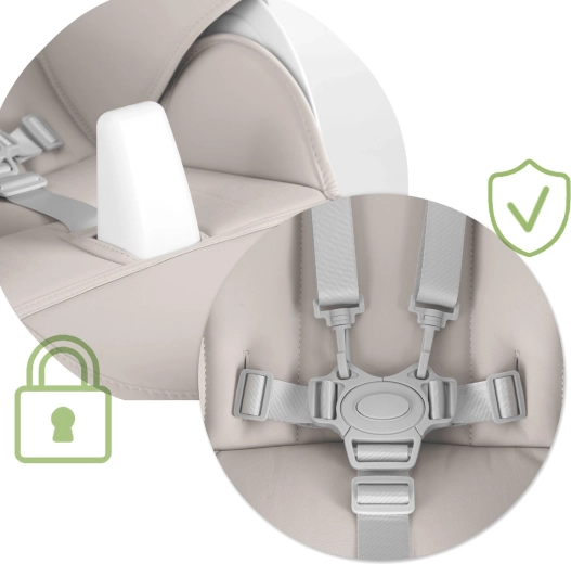 Bezpieczeństwo na pierwszym miejscu: 5‑punktowe pasy i stabilna konstrukcja