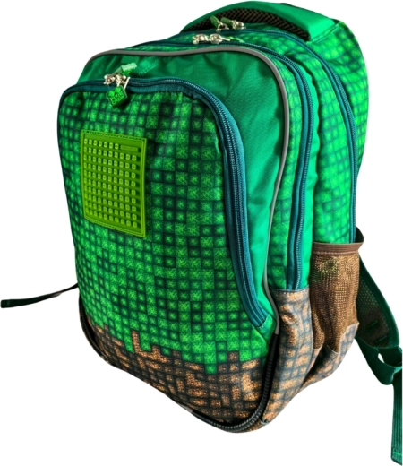 Pixie Crew junior plecak szkolny zielony Mine&Craft 100 pikseli