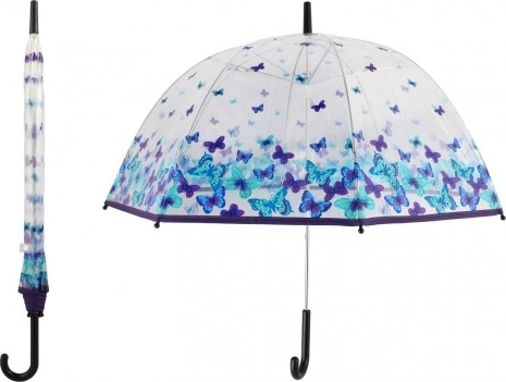 Przezroczysty parasol z motylkami