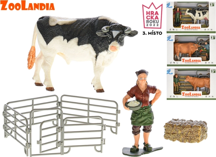Zoolandia krowa z akcesoriami – figurka do farmy (4 warianty)