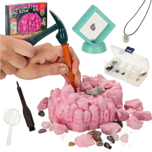 Wykopaliska kamieni szlachetnych – zestaw naukowy dla dzieci z minerałami