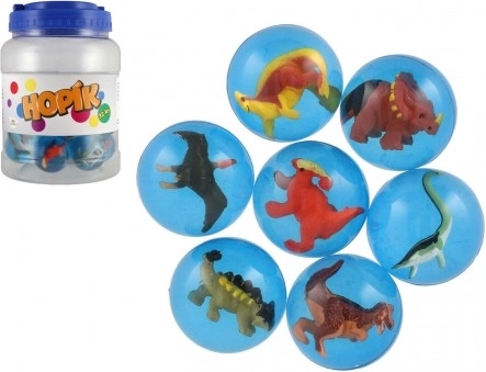 skacząca piłeczka z dinozaurem 4 cm – mix gatunków