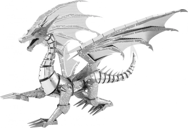 METAL EARTH 3D puzzle Srebrny Smok (ICONX)