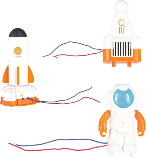 Misja kosmiczna z rakietą i astronautą