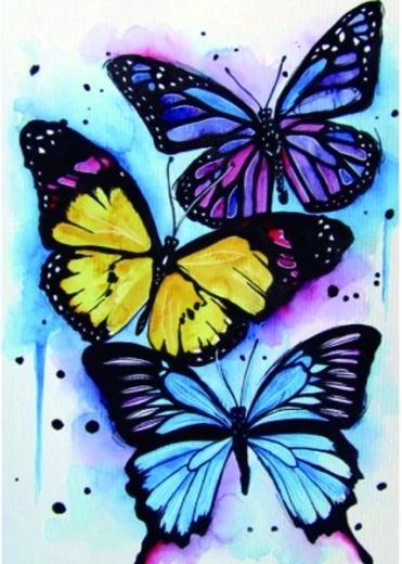 Malowanie diamentowe – kolorowe motyle 30 × 40 cm