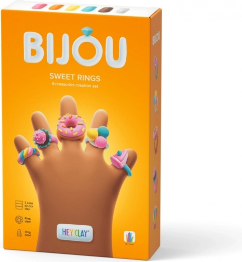 Modelina HEY CLAY BIJOU Sweet Rings – zestaw do tworzenia słodkich pierścionków