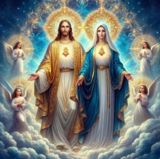 Malowanie diamentowe Jezus i Matka Boska 30x40 cm