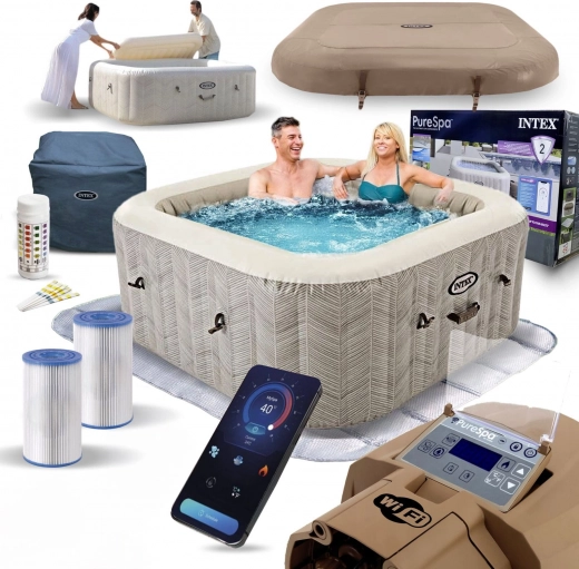 dmuchane kwadratowe SPA dla 4 osób 175 × 71 cm z hydromasażem INTEX
