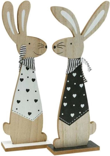 Drewniana dekoracja Zając Glamour 11 × 33 cm