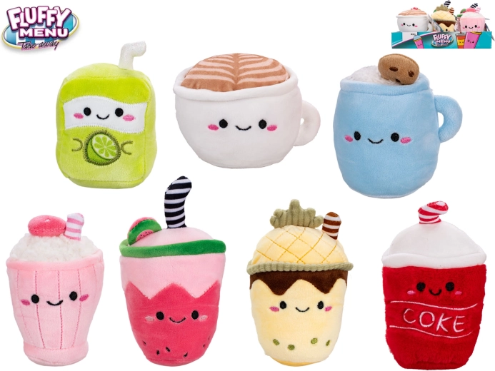 Fluffy Menu pluszowy napój – urocza mini zabawka do ręki