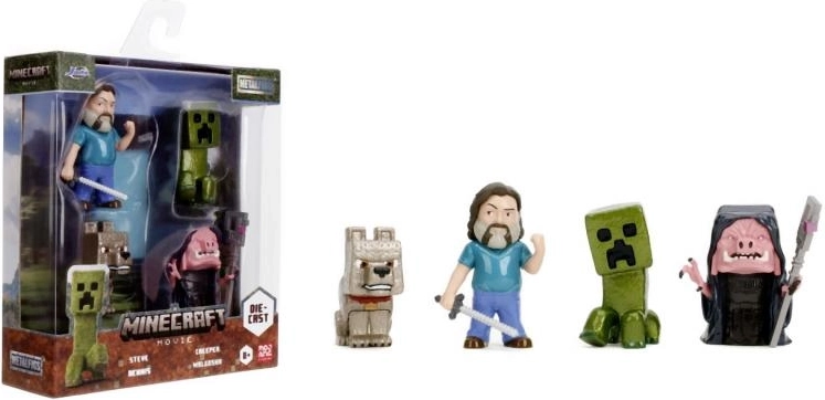 zestaw metalowych figurek MINECRAFT MOVIE 6,5 cm – 4 szt.