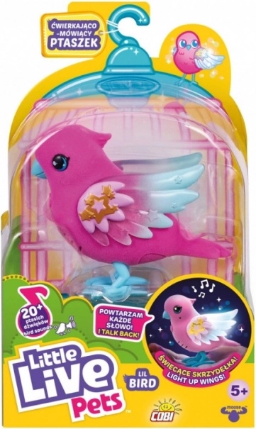 Interaktywny ptaszek Little Live Pets ze świecącymi skrzydłami, niebieski