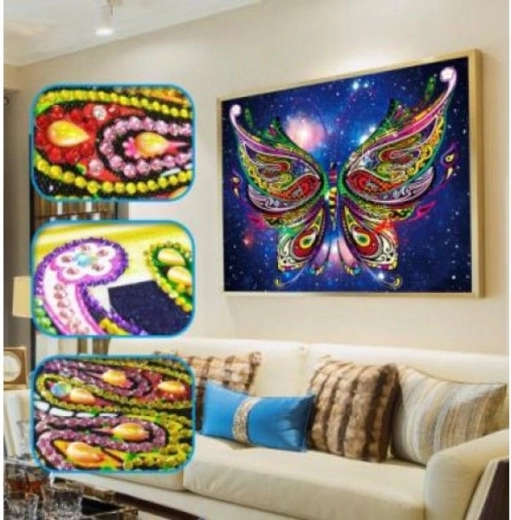 Diamentowe haftowanie (diamond painting) motyl 30 × 40 cm - 1 szt.