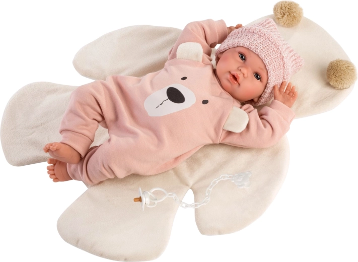Llorens New Born realistyczna lalka z dźwiękami, miękkie materiałowe ciało, 36 cm