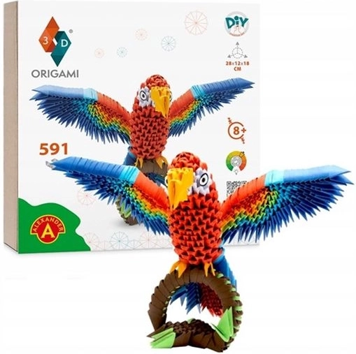 Origami 3D papuga