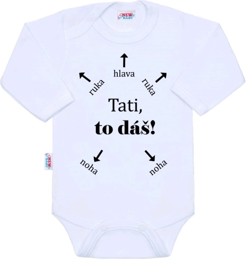 Body niemowlęce z długim rękawem New Baby „Tato, dasz radę!” 50