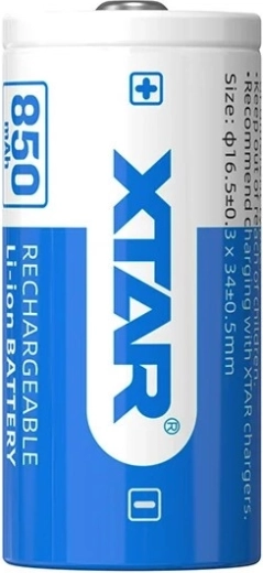 Akumulator Li-ion Xtar 16340 / R-CR123 3,7 V 850 mAh z zabezpieczeniem – 1 szt.