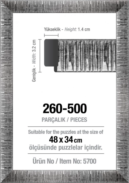 Rama na puzzle 48 × 34 cm srebrna