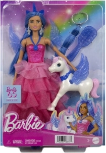 Barbie księżniczka Sapphire ze skrzydlatym jednorożcem – edycja rocznicowa 65 lat